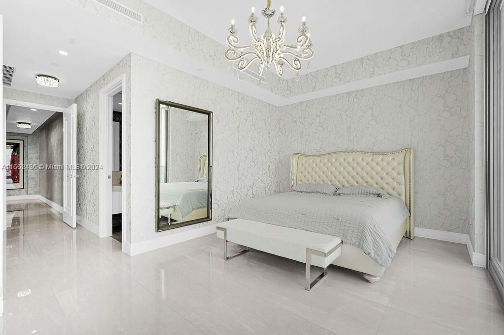 Bedroom, Chandelier, Interior, Recessed Lighting