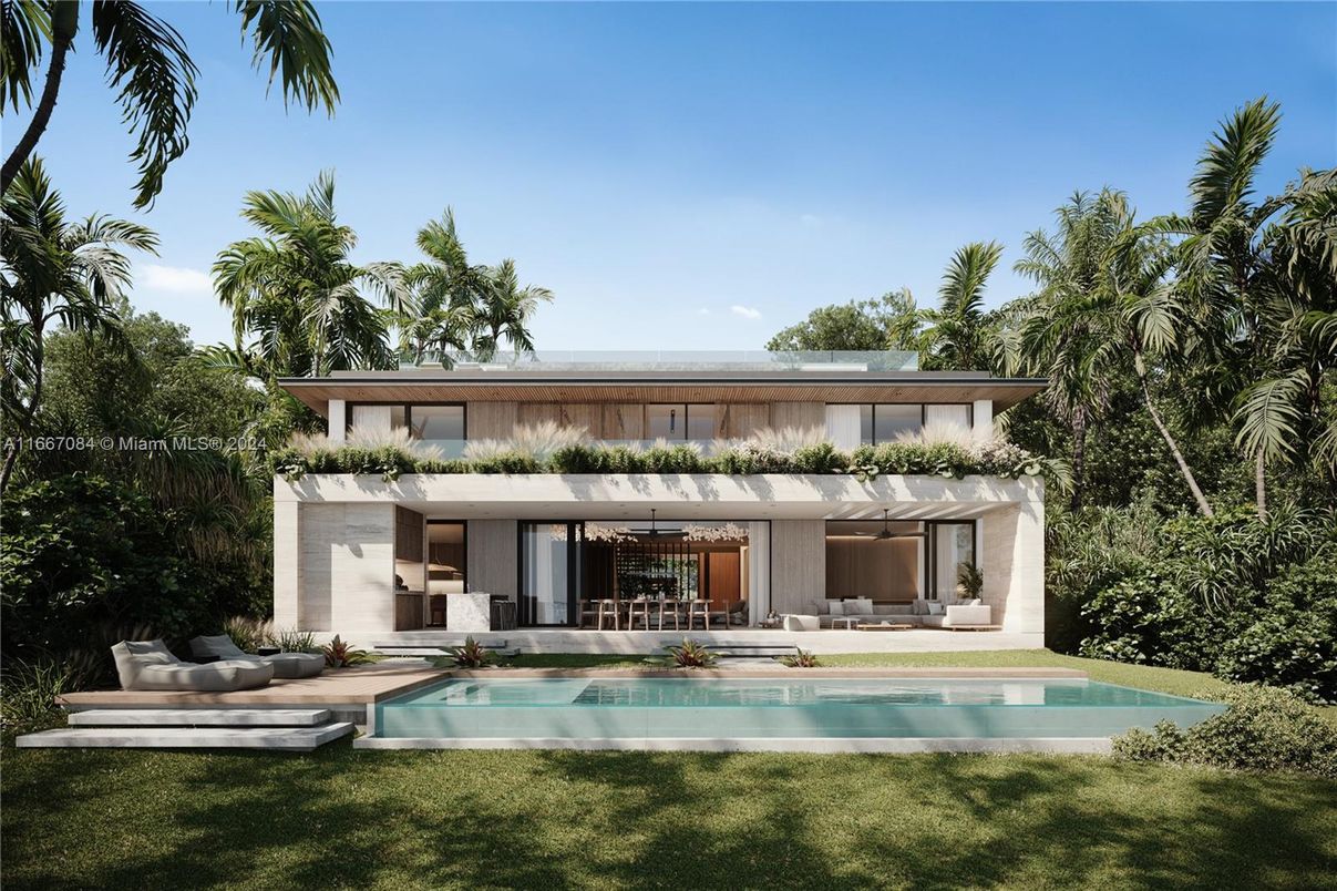 Backyard, Exterior, Facade, Pool, Modern