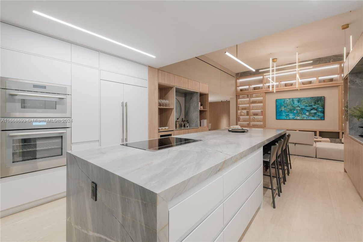 Interior, Kitchen, Living room, Pendant Lights, Recessed Lighting, Stainless Steel Appliances