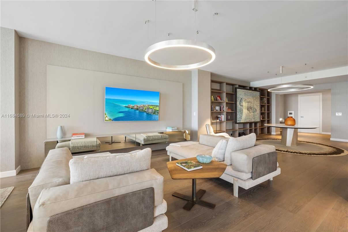 Interior, Living room, Pendant Lights, Wood Texture Flooring