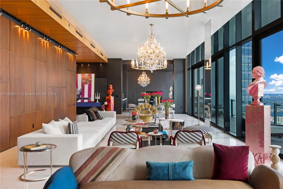 Chandelier, Interior, Living room, Wooden Walls