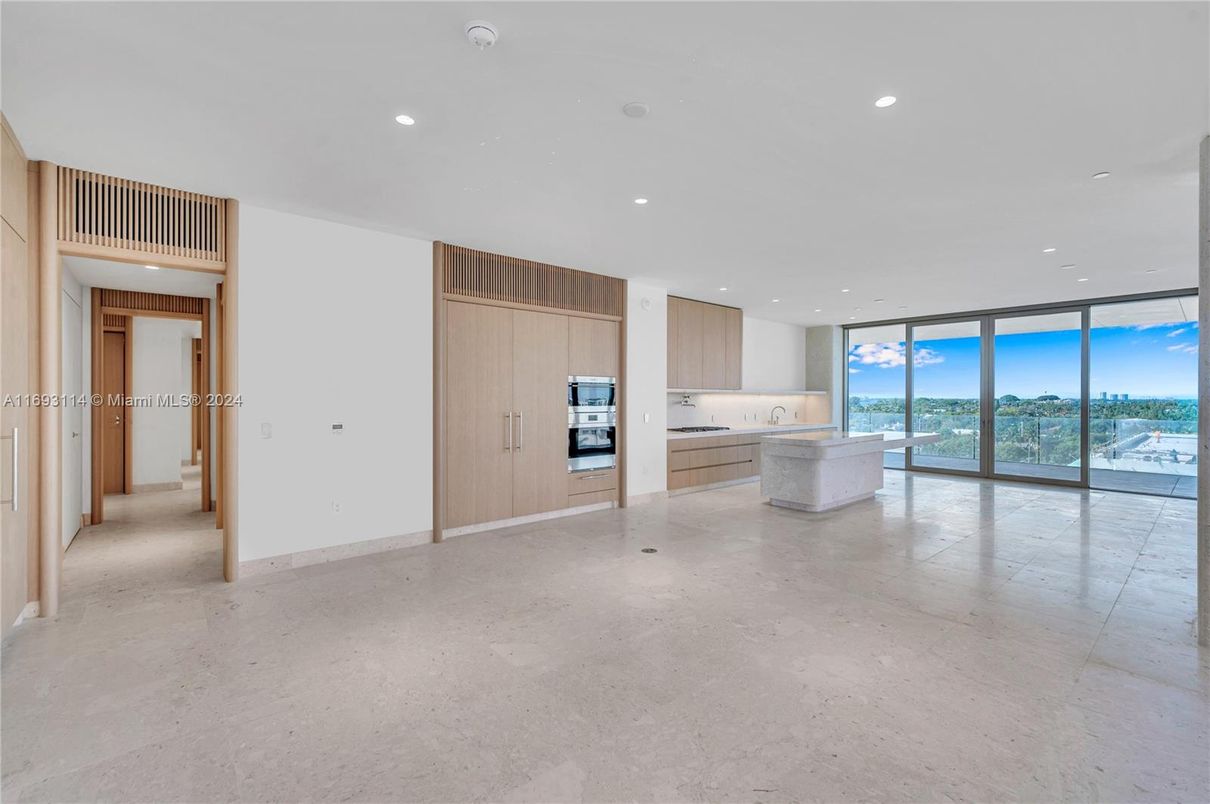 Empty room, Interior, Kitchen, Recessed Lighting
