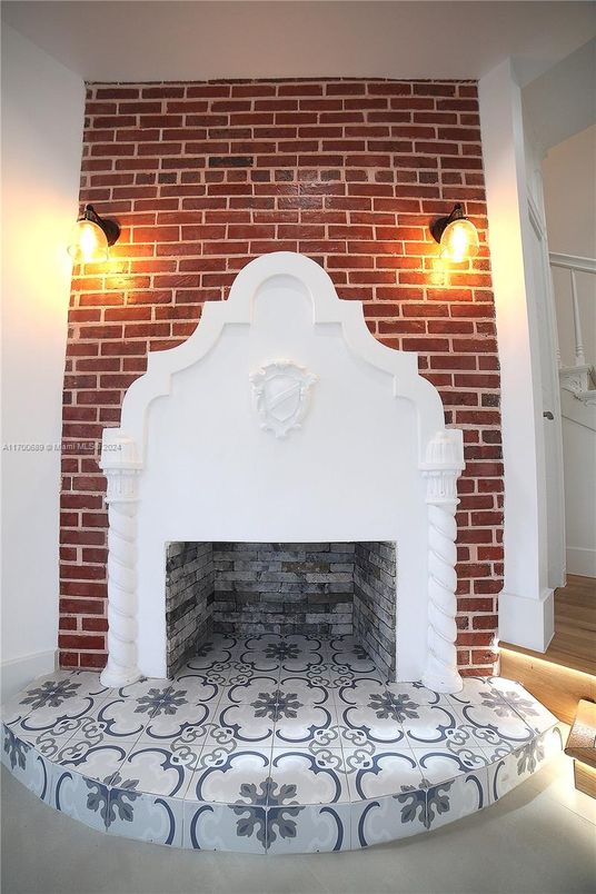 Fireplace, Interior, Stone Walls