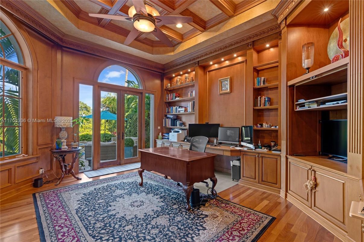 Home Office, Interior, Recessed Lighting, Wooden Beams, Wooden Ceilings, Wood Texture Flooring, Wooden Walls