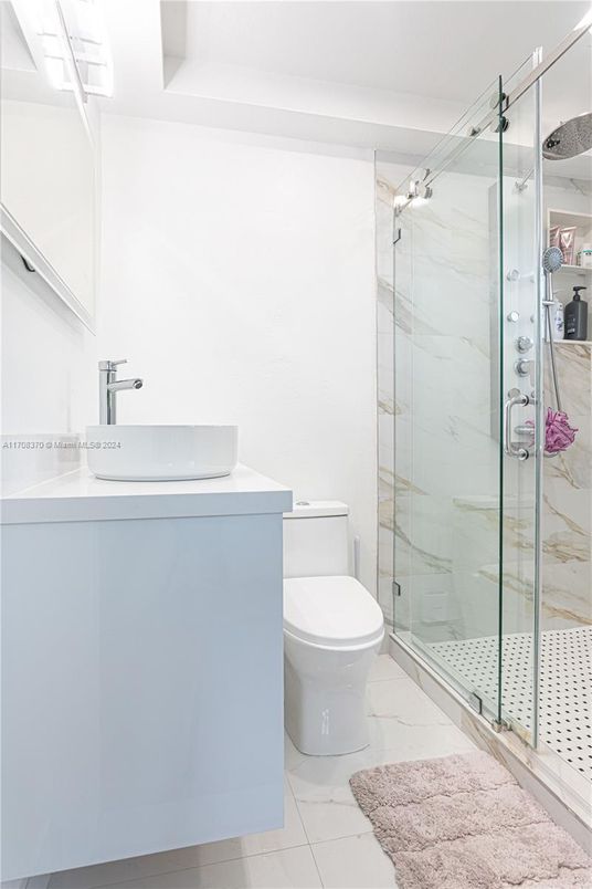 Bathroom, Glass Shower, Interior, Marble, Marble Walls