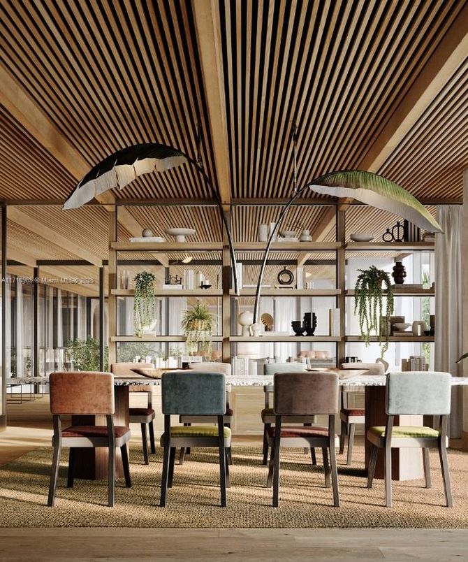 Dining room, Interior, Wood Texture Flooring