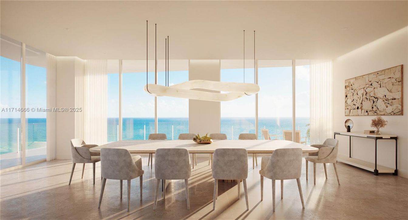 Dining room, Interior, Pendant Lights, Water