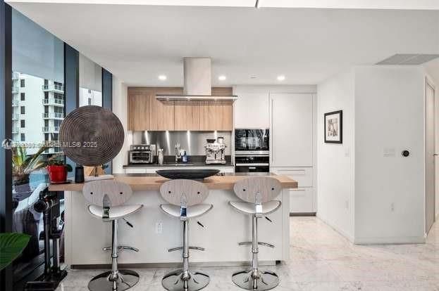 Interior, Kitchen, Marble, Recessed Lighting, Stainless Steel Appliances