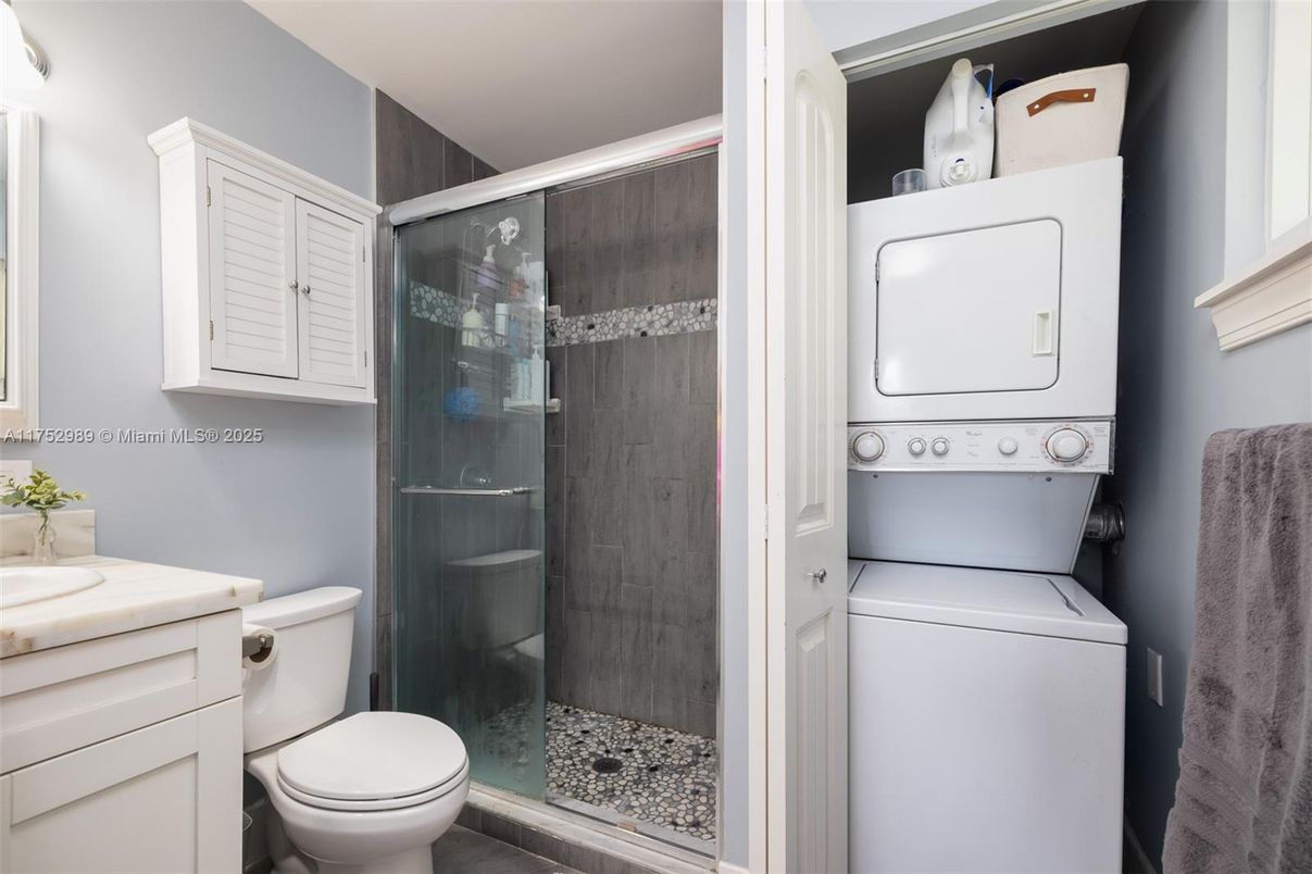 Bathroom, Glass Shower, Interior, Utility Closets, Washer