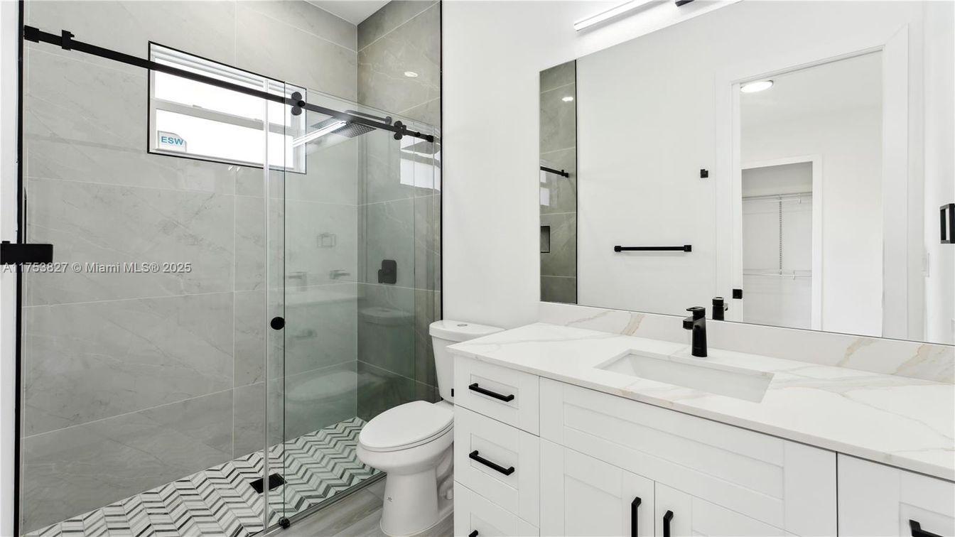 Bathroom, Glass Shower, Interior, Marble Walls, Recessed Lighting