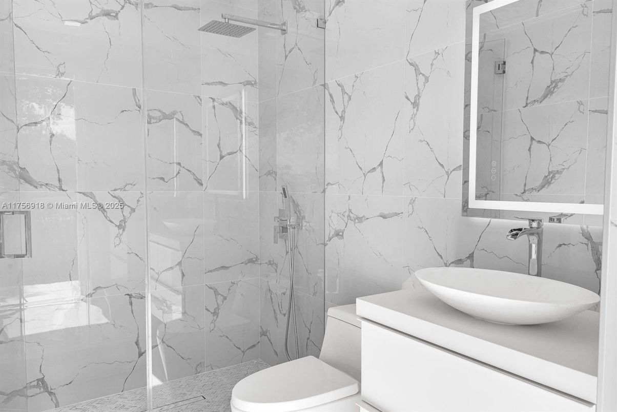 Bathroom, Glass Shower, Interior, Marble Walls
