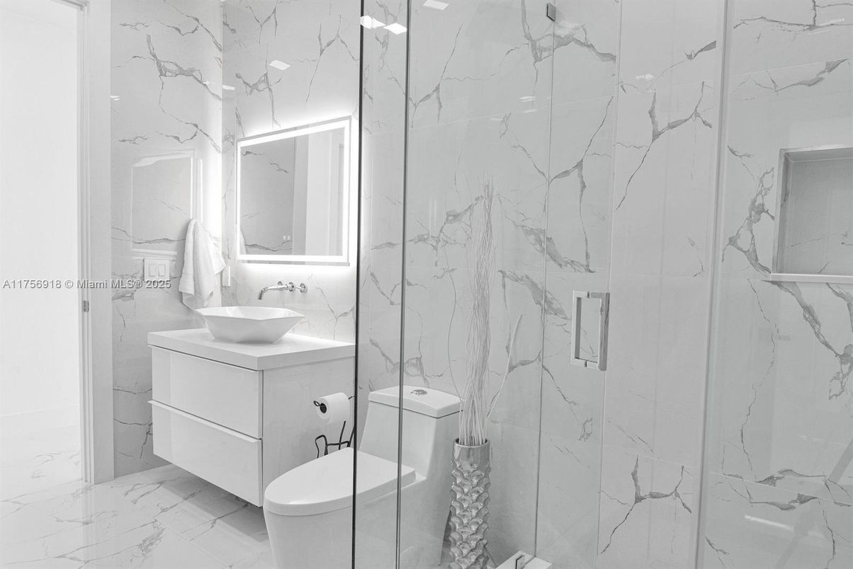Bathroom, Glass Shower, Interior, Marble, Marble Walls