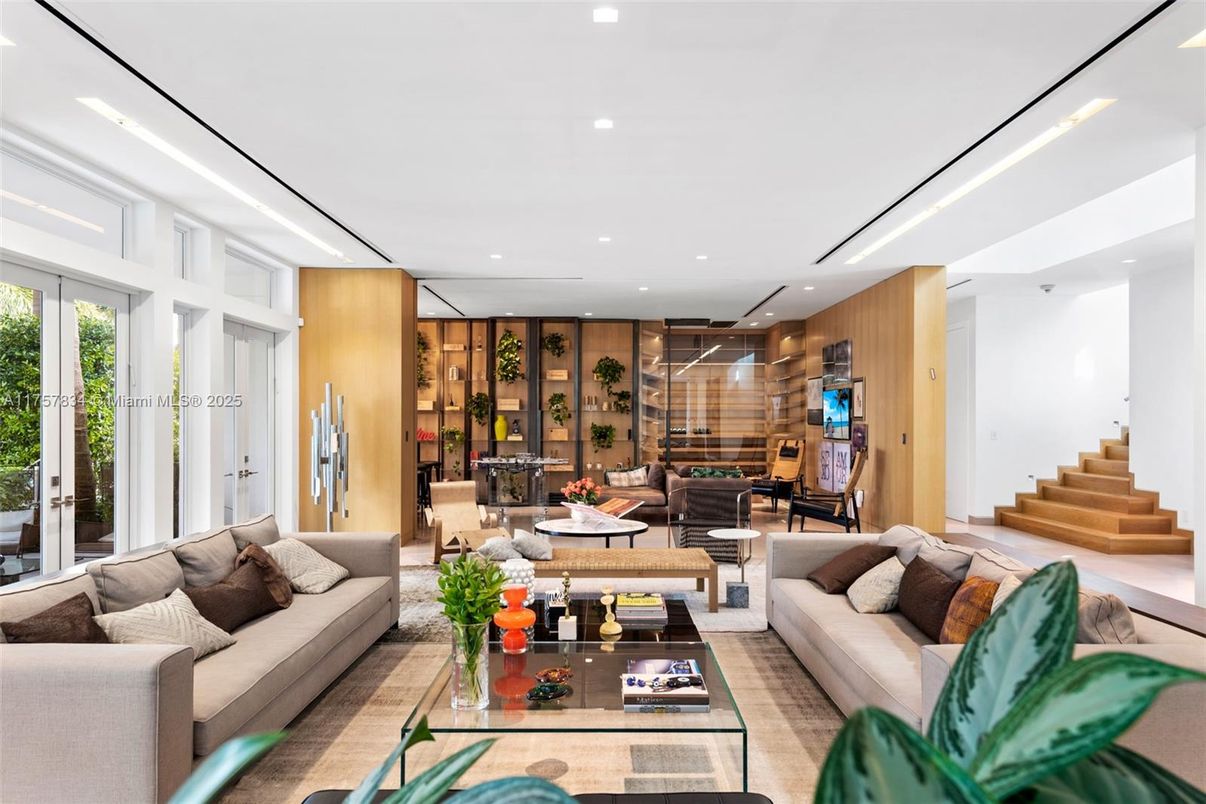 Interior, Living room, Recessed Lighting, Wooden Walls