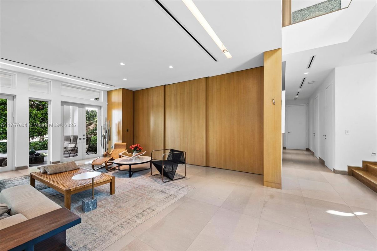 Interior, Living room, Recessed Lighting, Wooden Walls