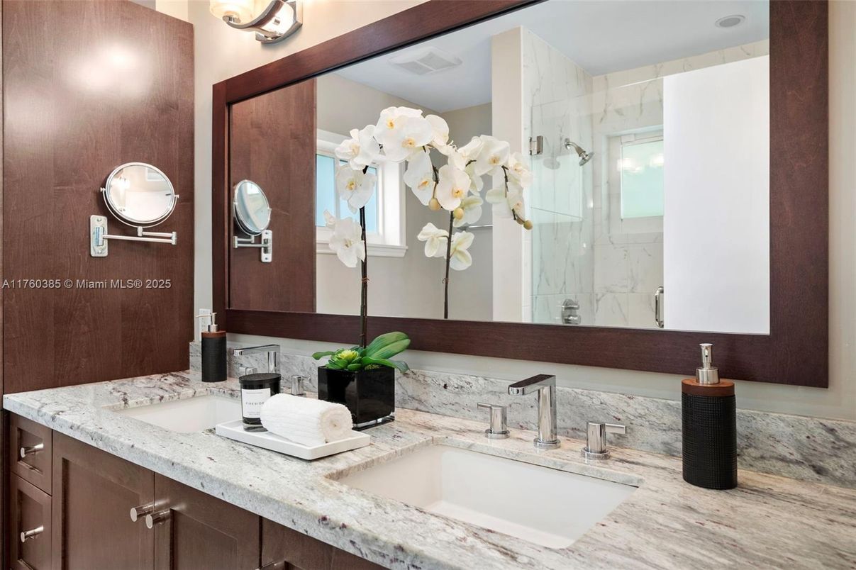 Bathroom, Dual Sink Vanities, Glass Shower, Interior