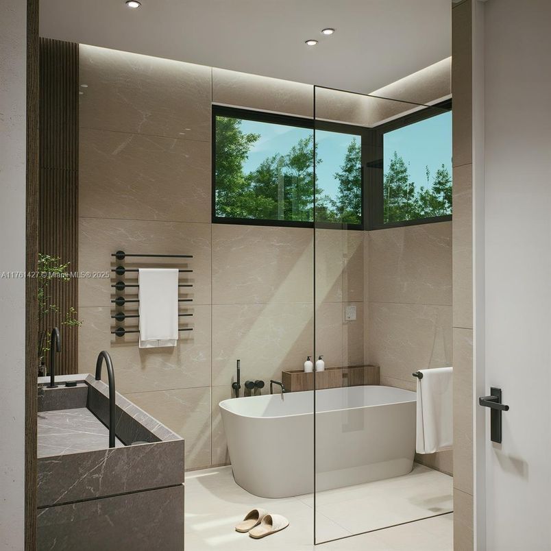 Bathroom, Free Standing Baths, Interior, Recessed Lighting