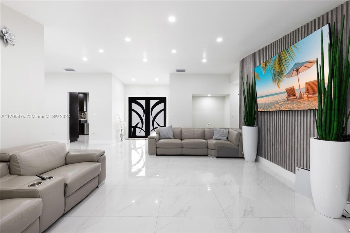 Interior, Living room, Marble, Recessed Lighting