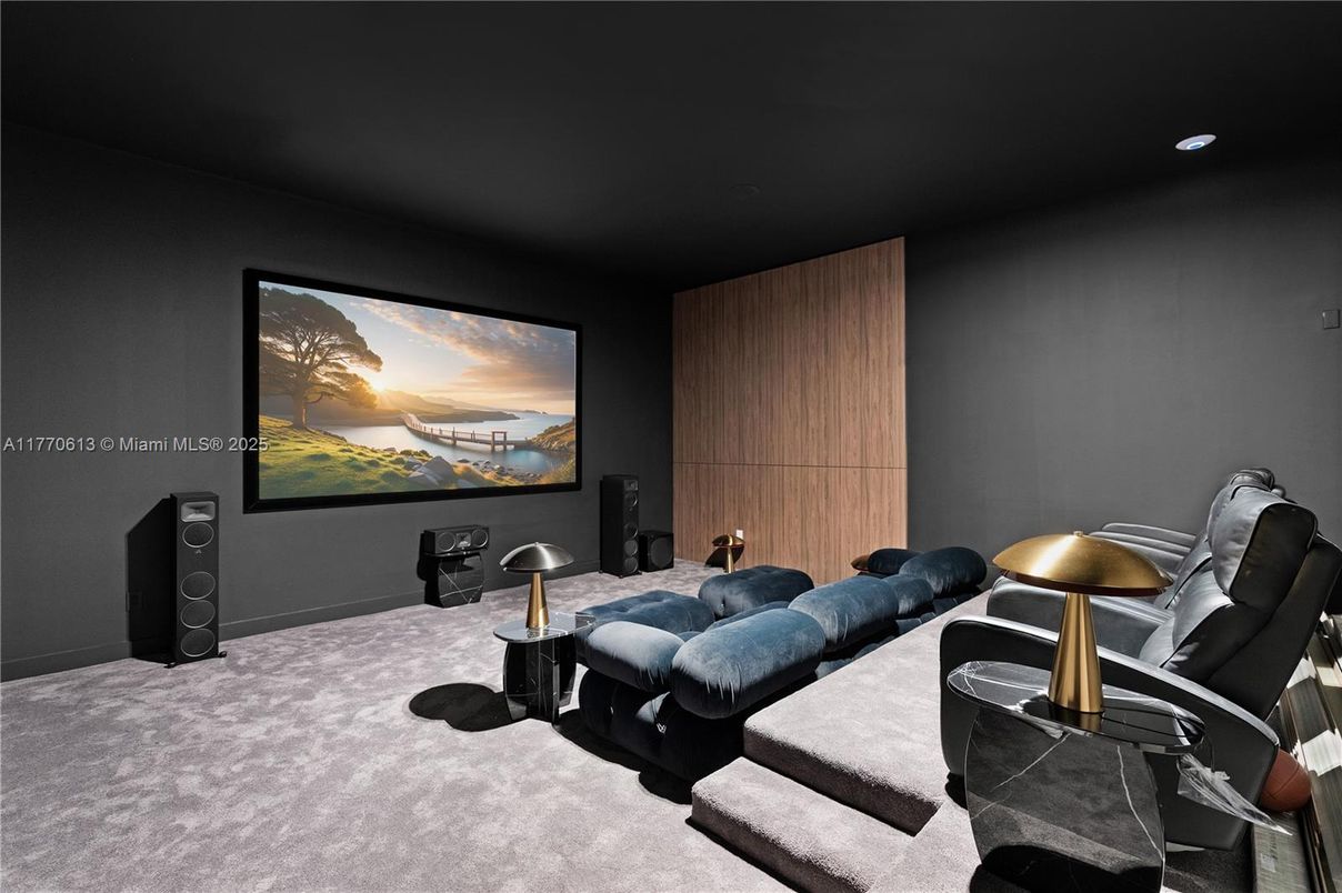Home Theatre Room, Interior, Projection Screen, Recessed Lighting, Theatre Room