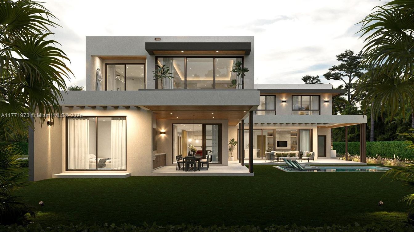 Backyard, Exterior, Facade, Pool, Modern