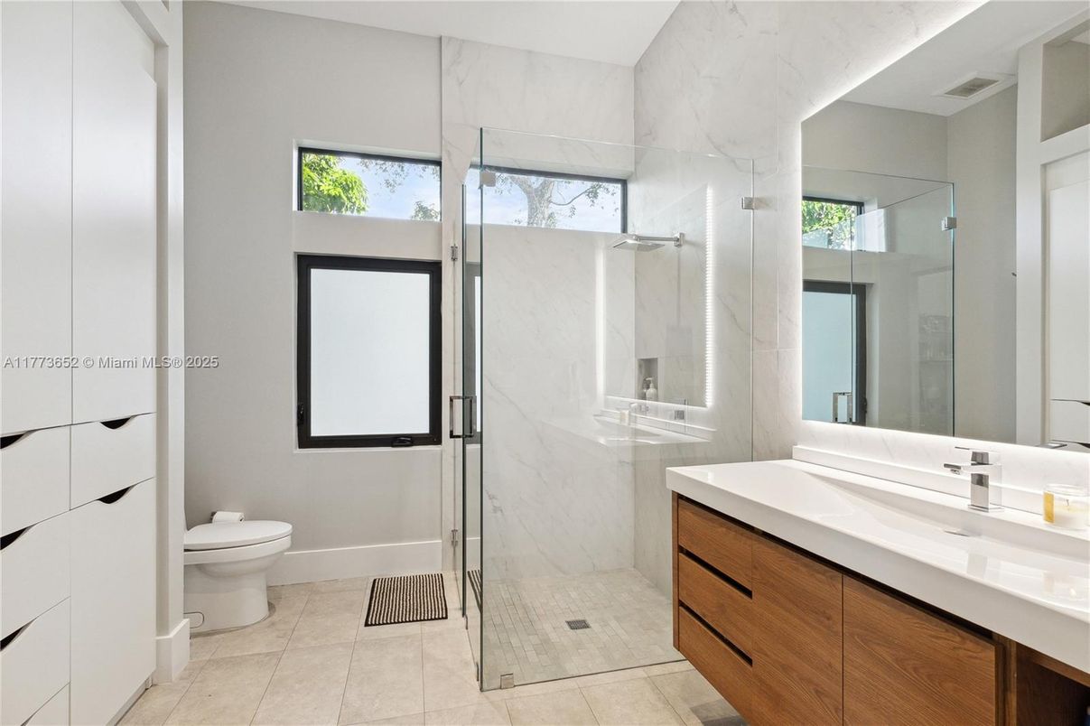 Bathroom, Glass Shower, Interior, Marble Walls