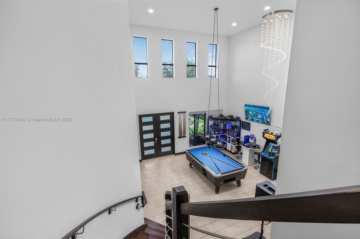 Billiard Table, Game Room, Interior, Pendant Lights, Recessed Lighting