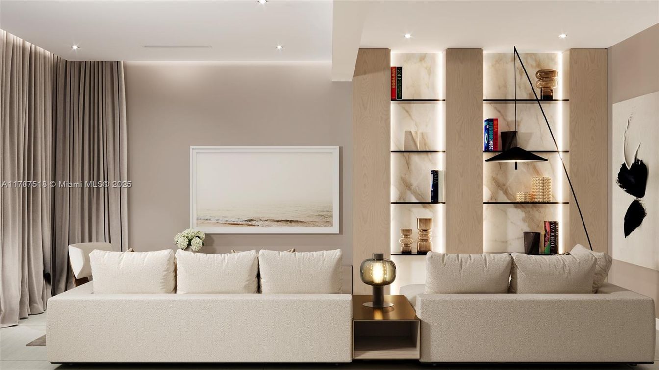 Interior, Living room, Recessed Lighting