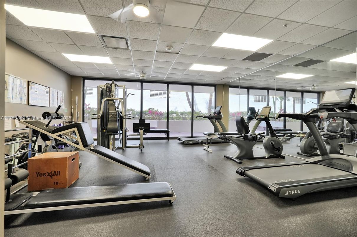 Fitness Equipment, Gym, Interior, Recessed Lighting