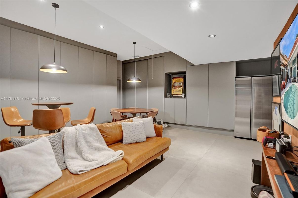 Billiard Table, Game Room, Interior, Pendant Lights, Recessed Lighting