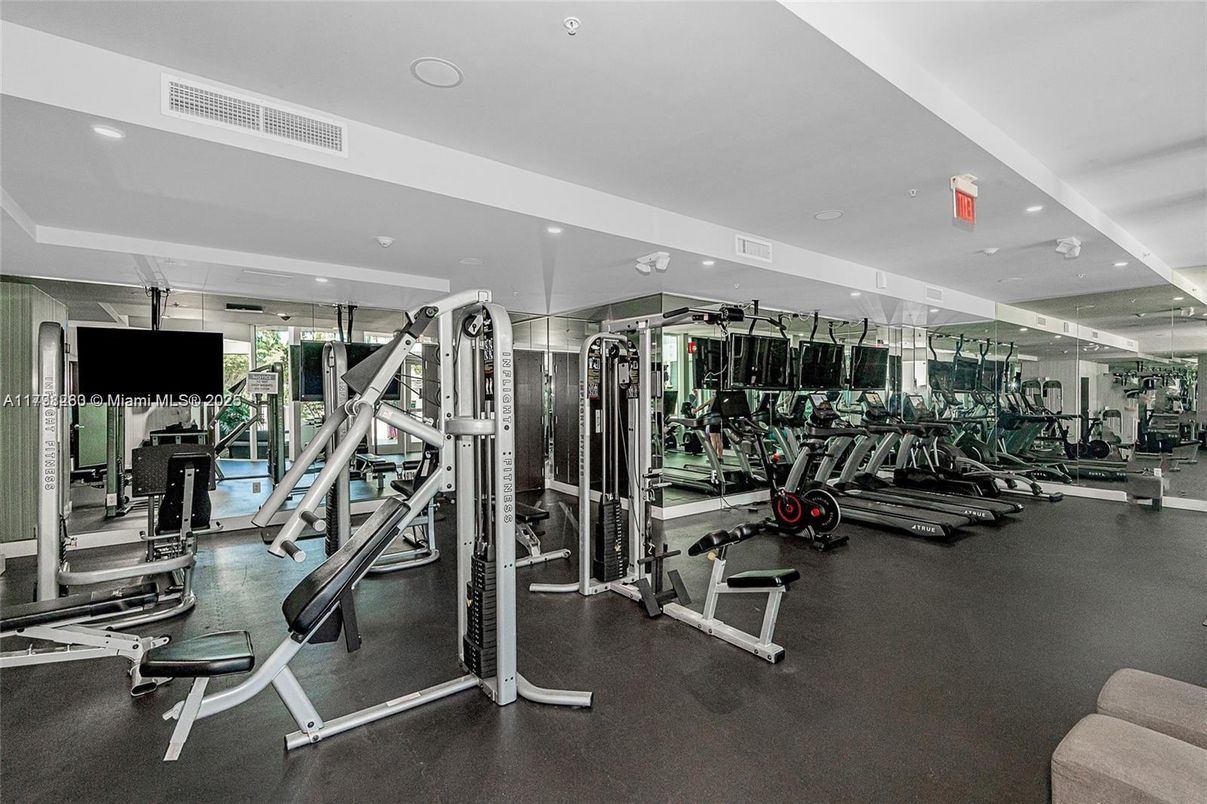 Fitness Equipment, Gym, Interior, Recessed Lighting