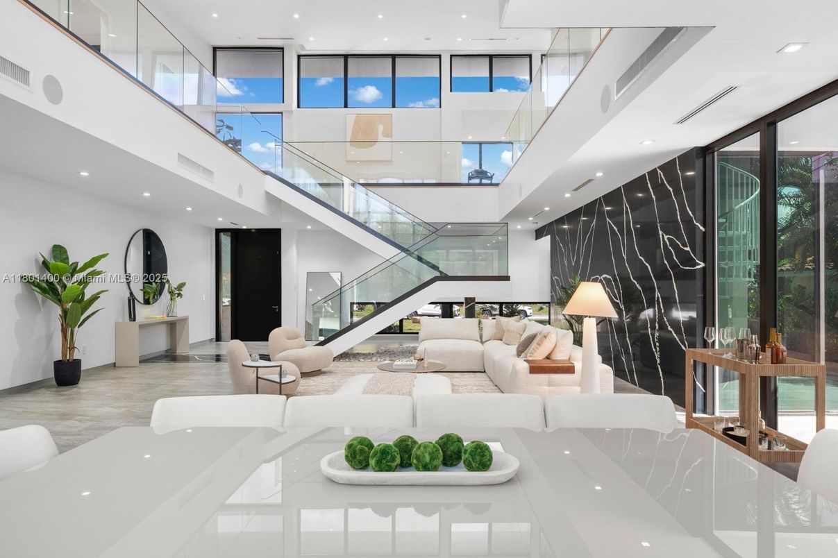 Interior, Living room, Marble Walls, Recessed Lighting
