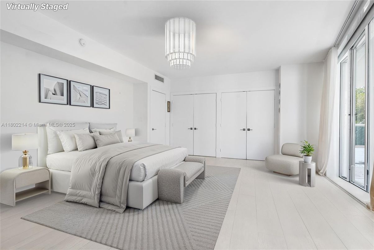 Bedroom, Chandelier, Interior, Wood Texture Flooring