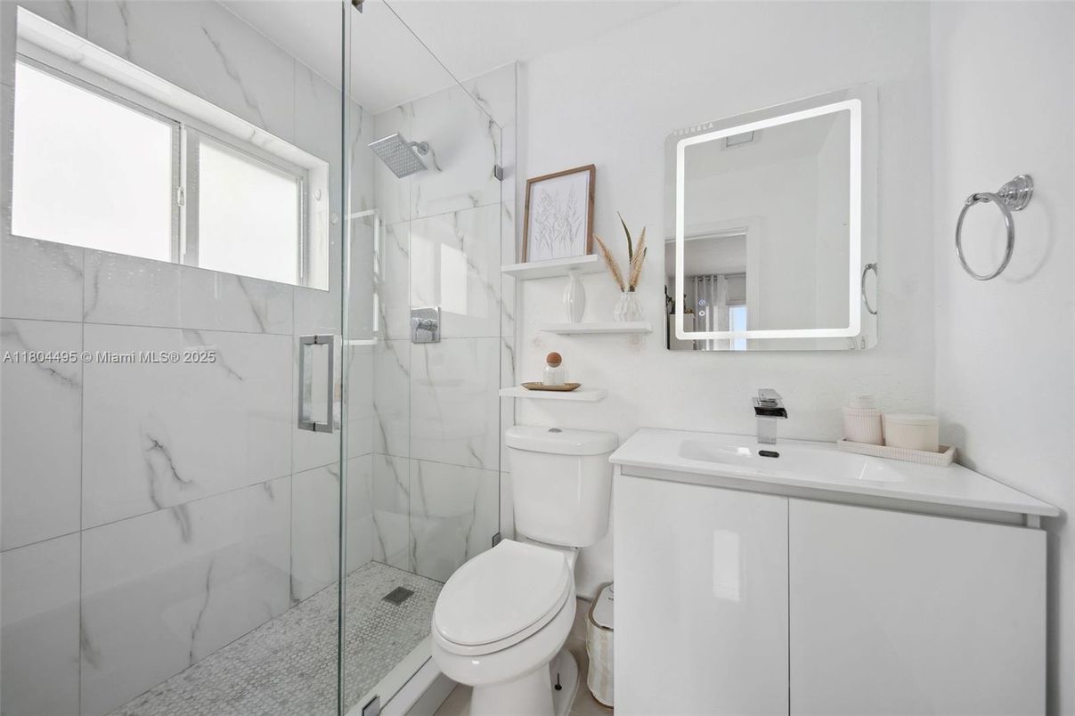 Bathroom, Glass Shower, Interior, Marble Walls