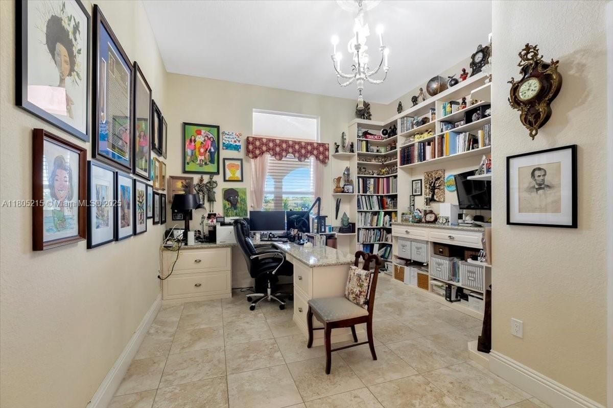 Chandelier, Home Office, Interior