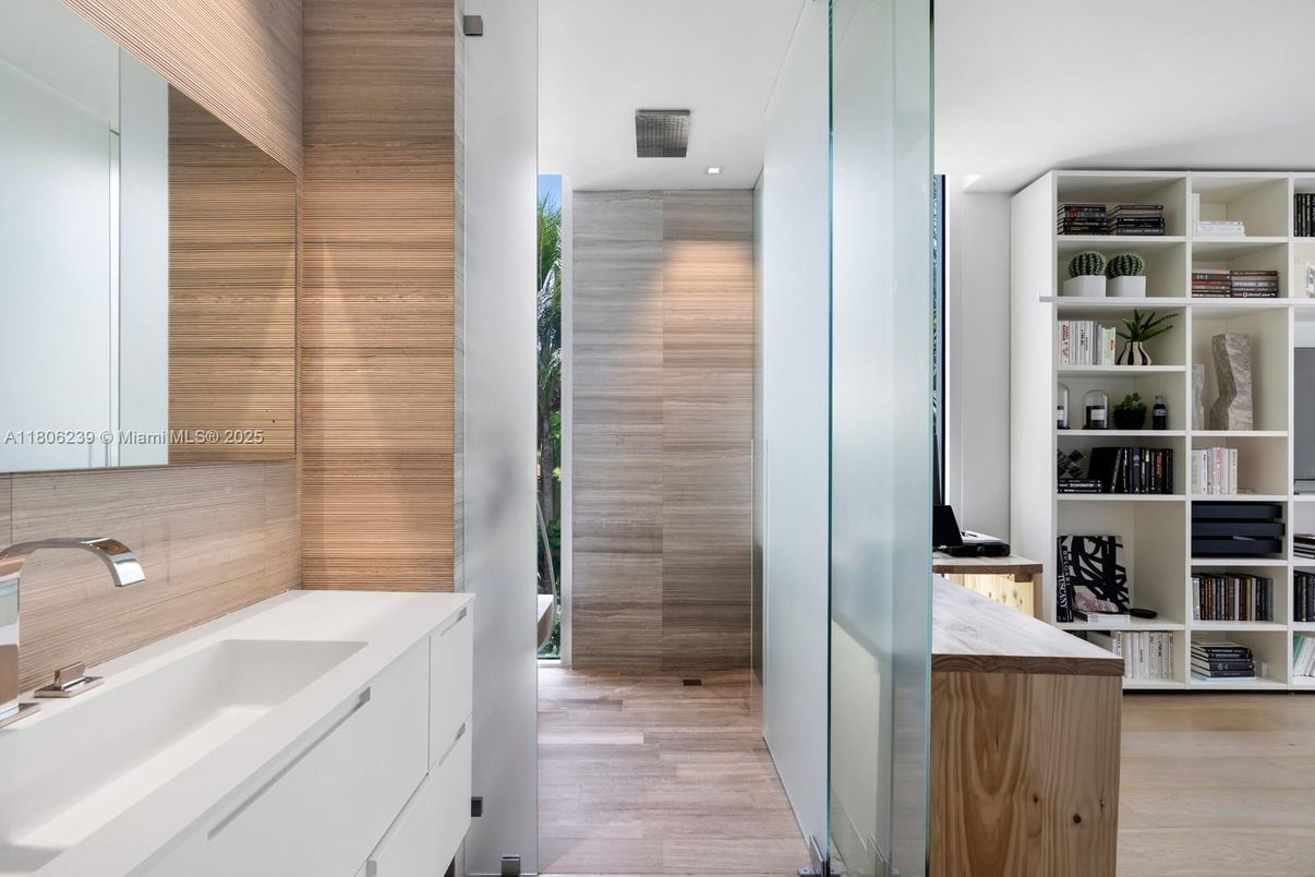 Bathroom, Interior, Wood Texture Flooring, Wooden Walls