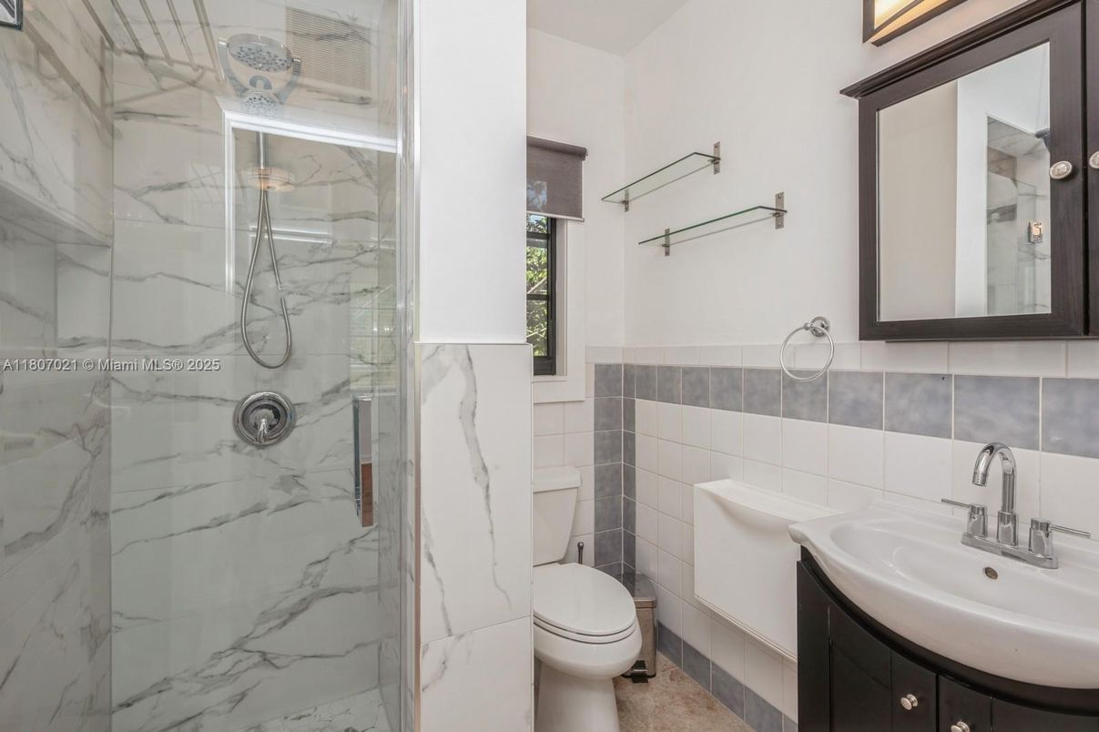 Bathroom, Glass Shower, Interior, Marble Walls