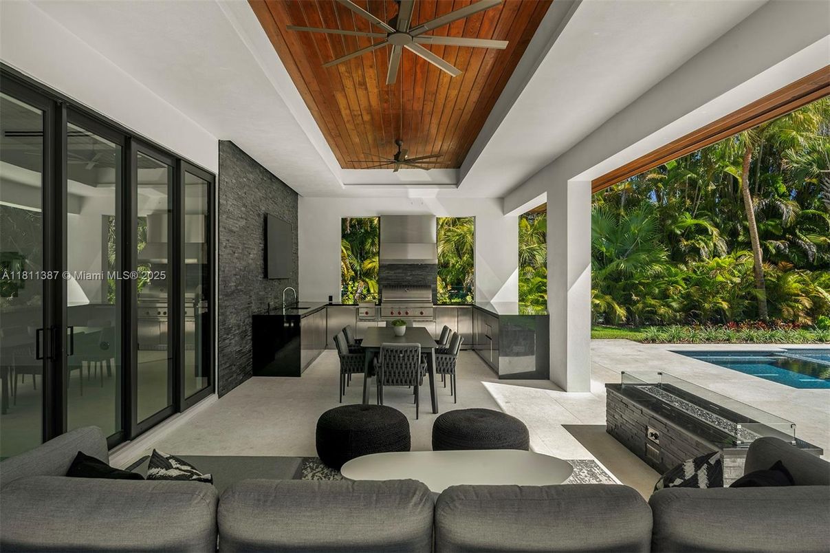 Interior, Living room, Pool, Wooden Ceilings