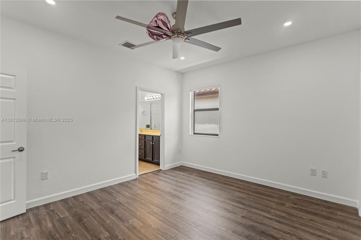 Bathroom, Empty room, Interior, Recessed Lighting, Wood Texture Flooring
