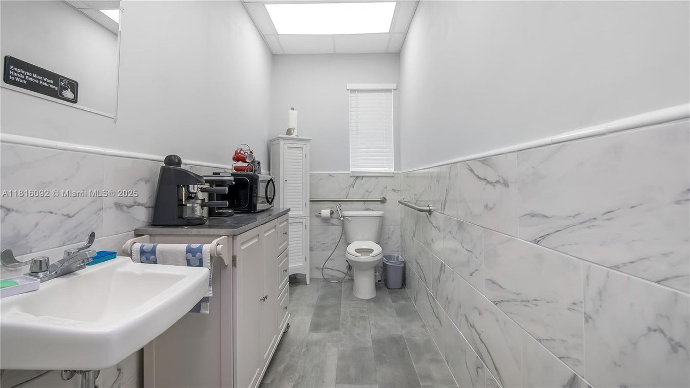 Bathroom, Interior, Marble Walls, Wood Texture Flooring