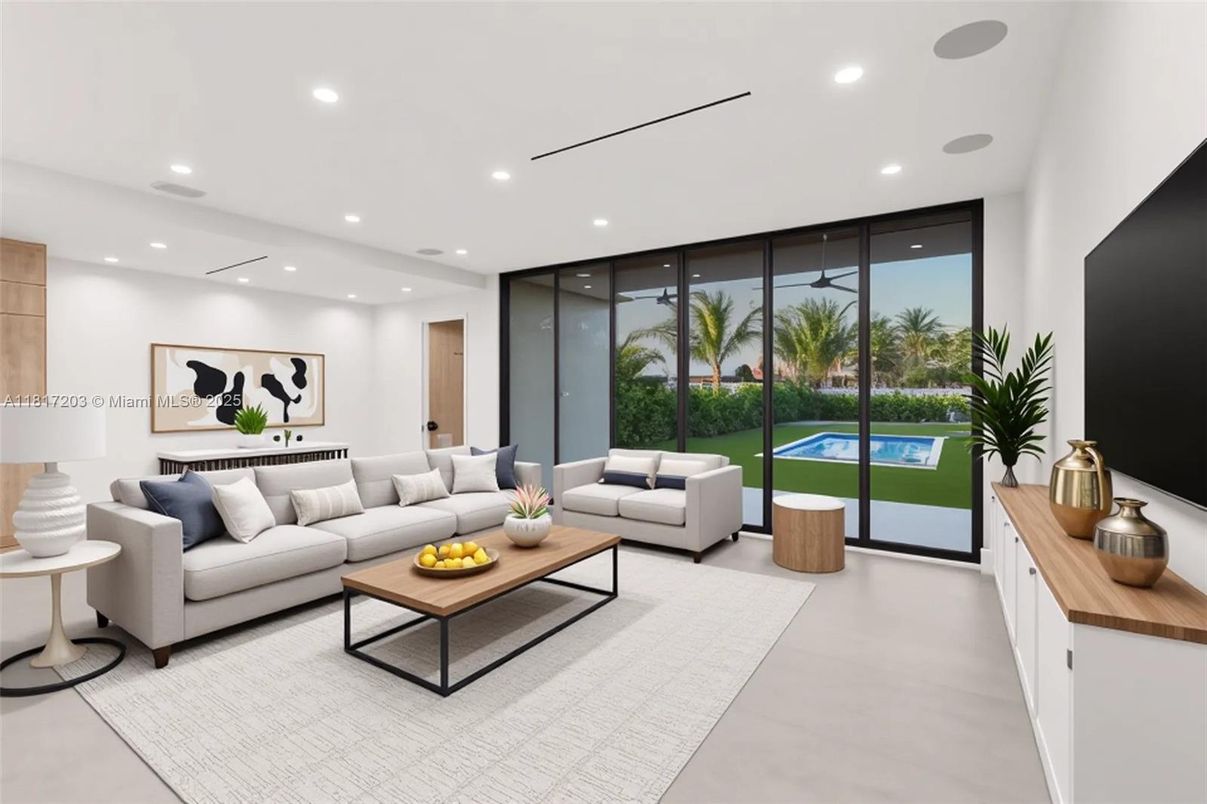 Interior, Living room, Recessed Lighting