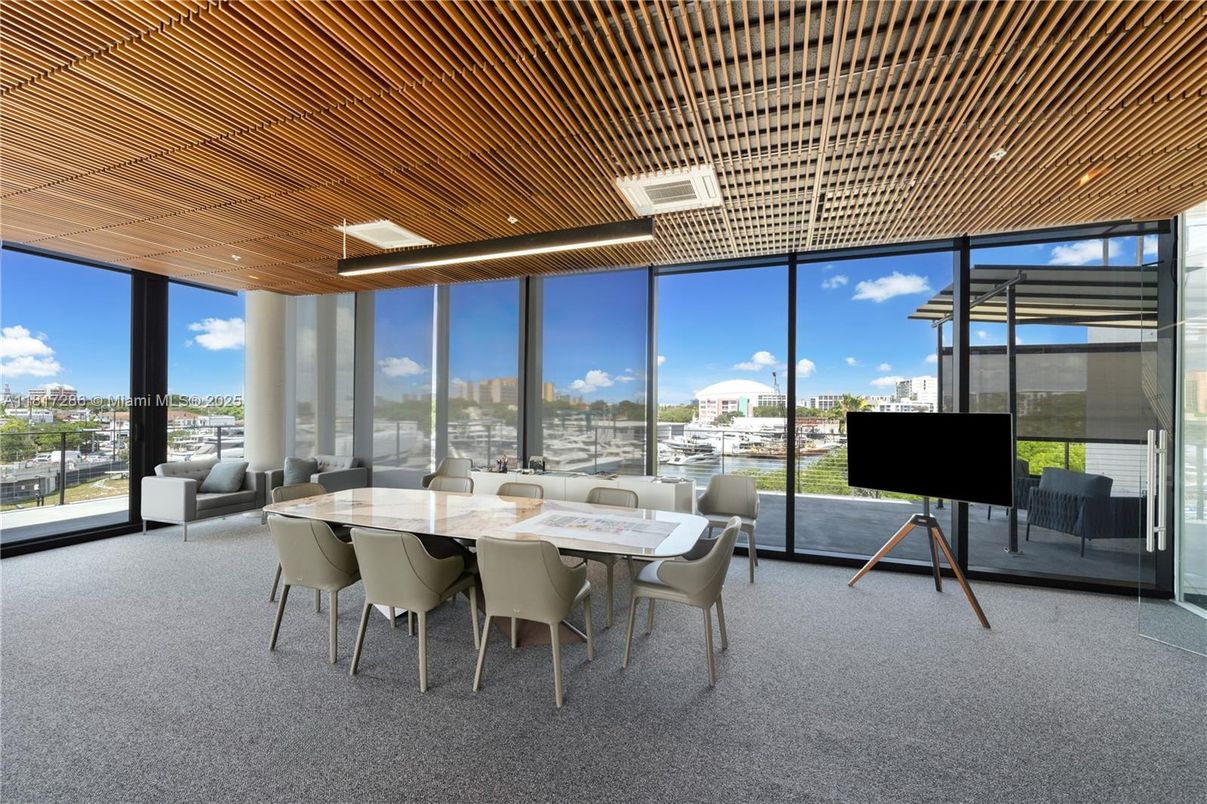 Dining room, Interior, Recessed Lighting, Water, Wooden Ceilings