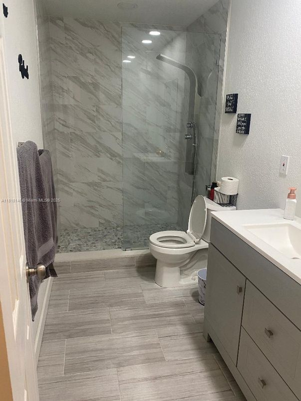 Bathroom, Glass Shower, Interior, Marble Walls, Recessed Lighting