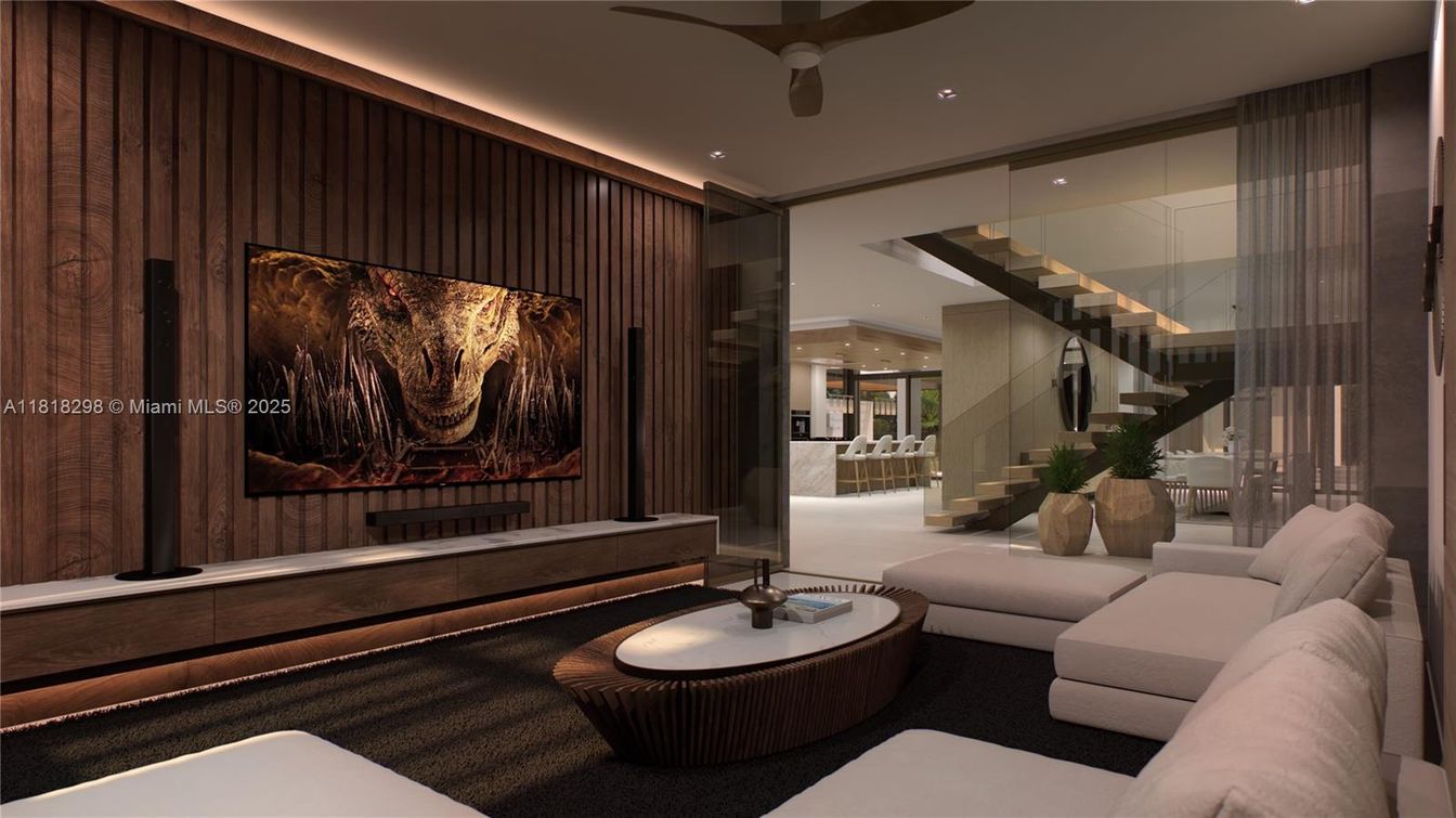 Interior, Projection Screen, Recessed Lighting, Theatre Room