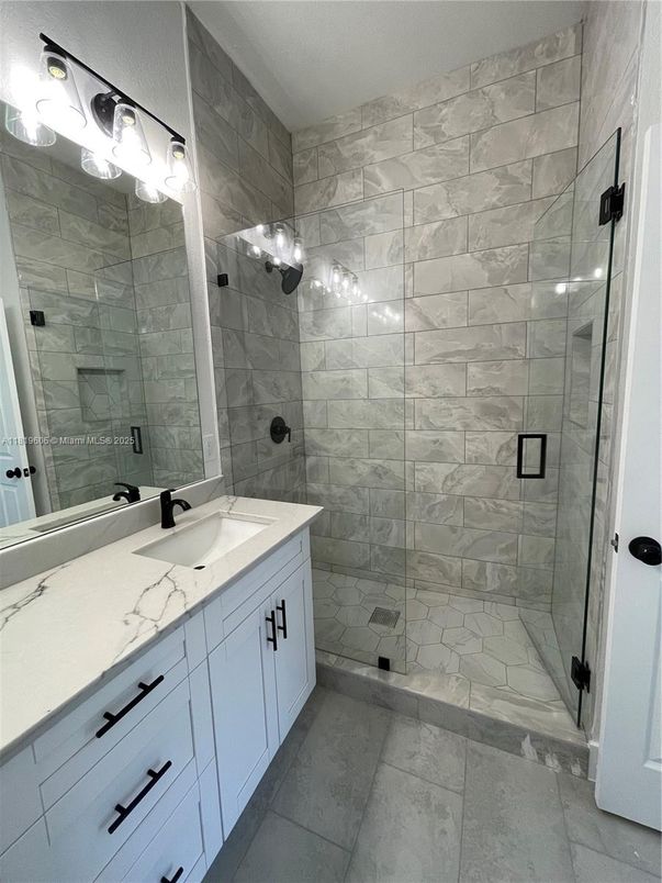 Bathroom, Dual Sink Vanities, Glass Shower, Interior