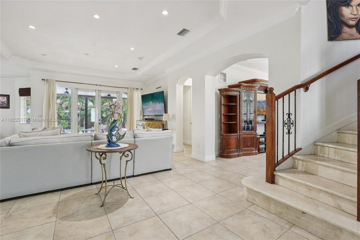 Interior, Living room, Recessed Lighting