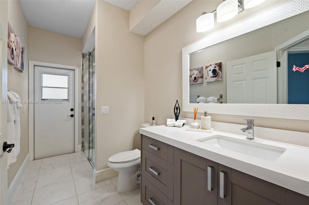 Bathroom, Dual Sink Vanities, Glass Shower, Interior, Marble