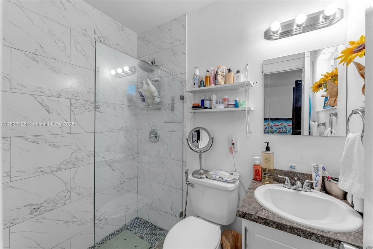 Bathroom, Glass Shower, Interior, Marble Walls