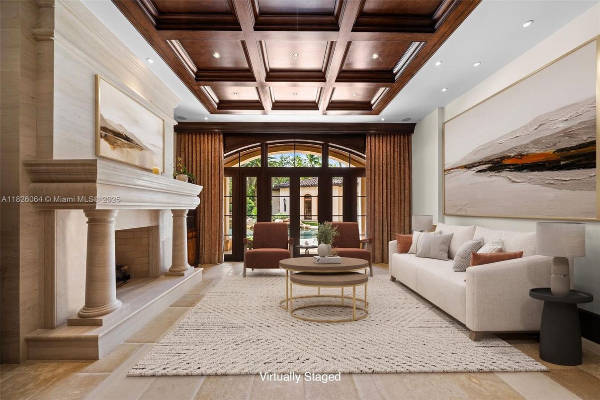 Fireplace, Interior, Living room, Recessed Lighting