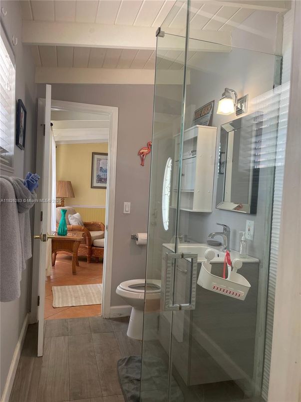 Bathroom, Interior, Wood Texture Flooring