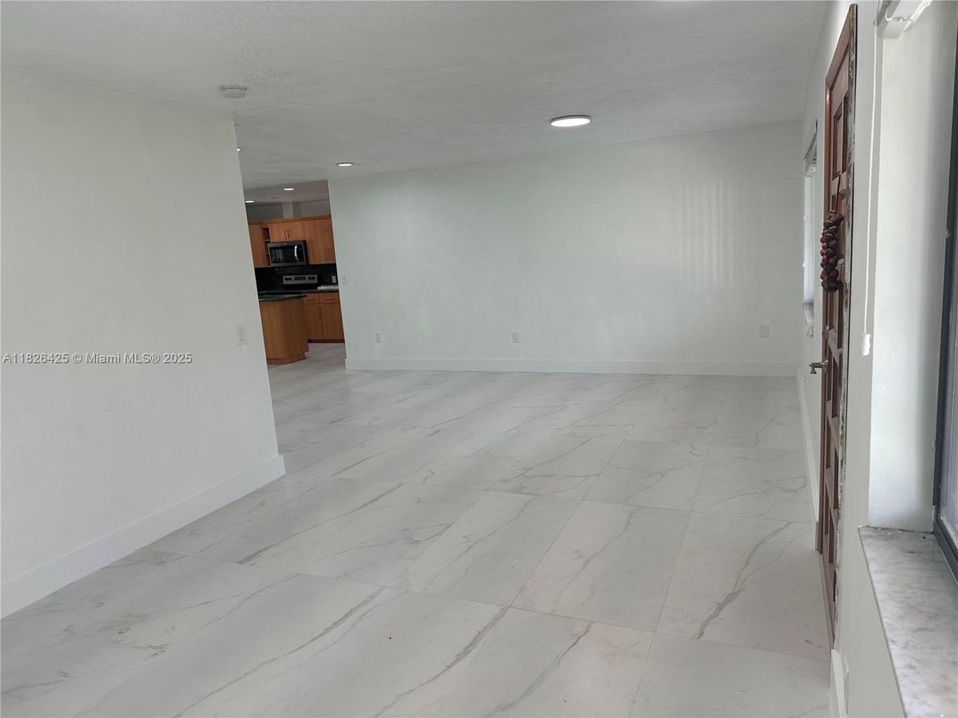 Empty room, Interior, Kitchen, Marble, Recessed Lighting