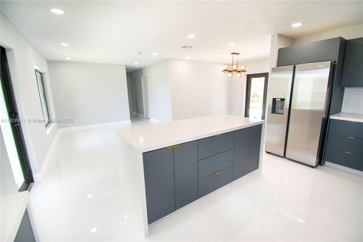 Interior, Kitchen, Pendant Lights, Recessed Lighting, Stainless Steel Appliances